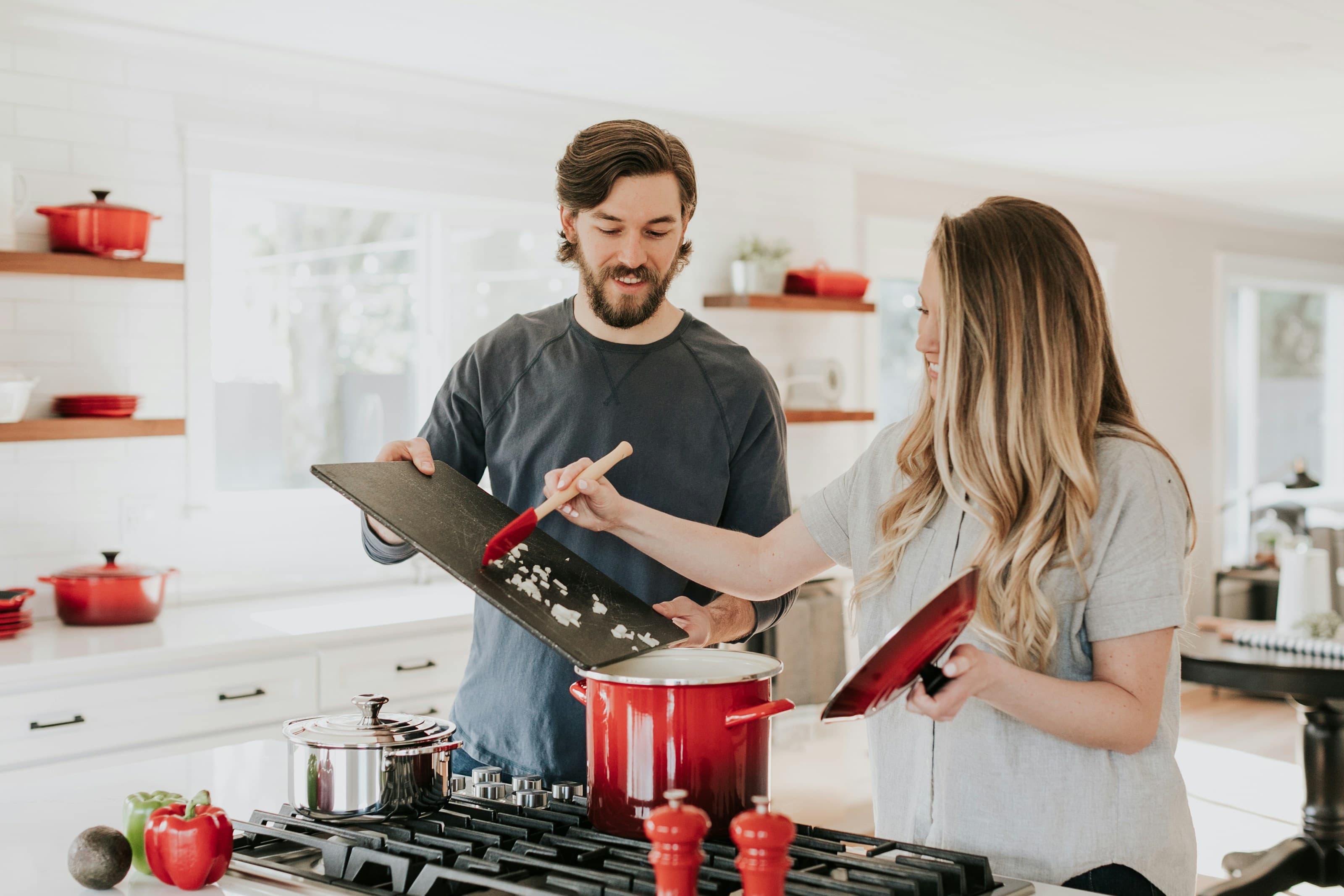 Family enjoying a freshly cleaned kitchen